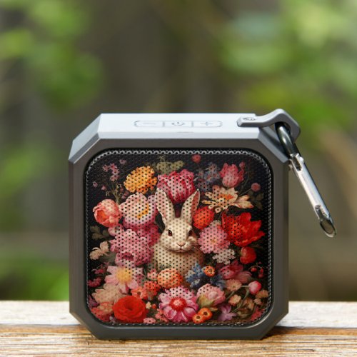 Whimsical Vintage Bunny Spring Blooms Bluetooth Speaker