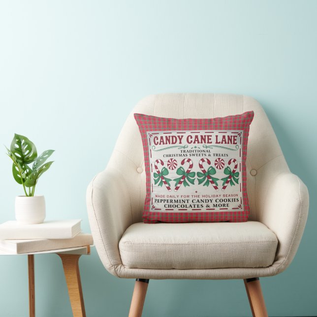 Whimsical Vintage Christmas Throw Pillow (Chair)