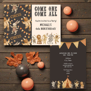 Whimsical Vintage Circus Birthday  Invitation