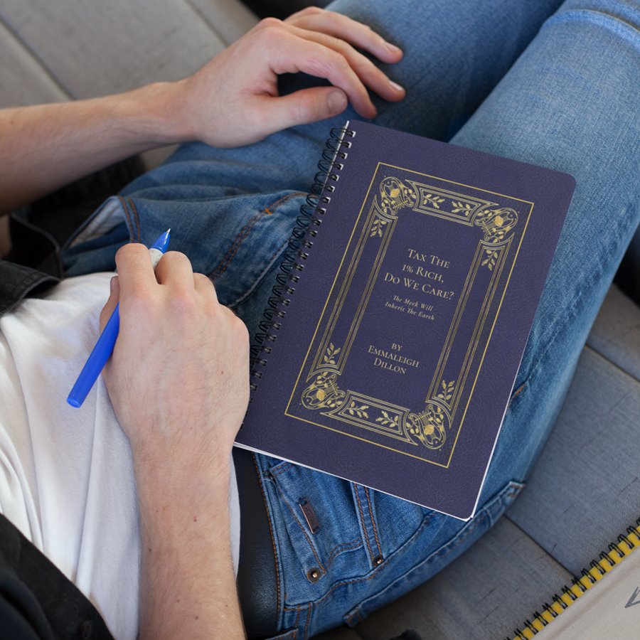 Whimsical Vintage Elegant Gold & Blue Book Cover Planner