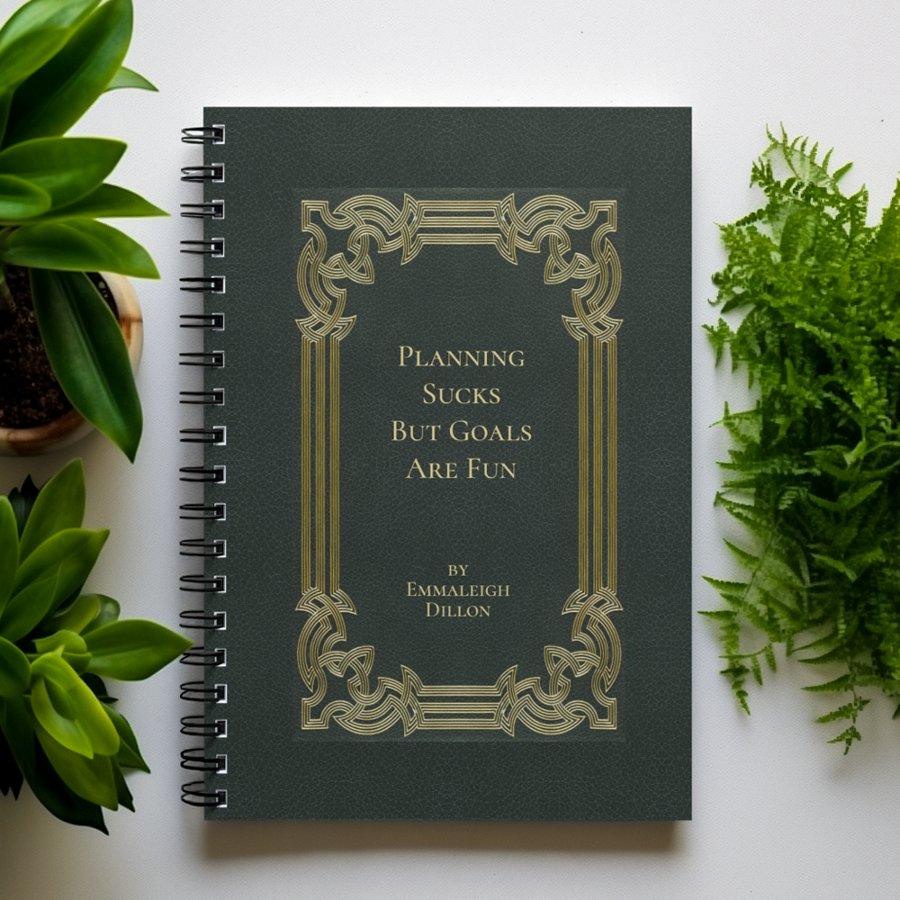 Whimsical Vintage Elegant Olive Green Book Cover Planner