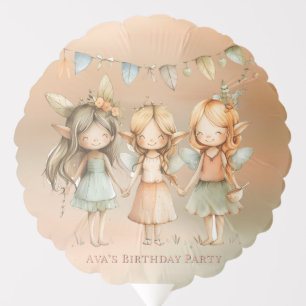 Whimsical Vintage Fairies Girl Birthday Party Balloon