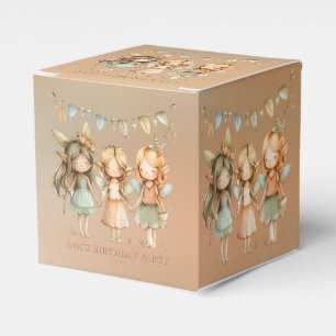 Whimsical Vintage Fairies Girl Birthday Party Favor Boxes