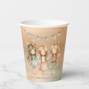 Whimsical Vintage Fairies Girl Birthday Party Paper Cups