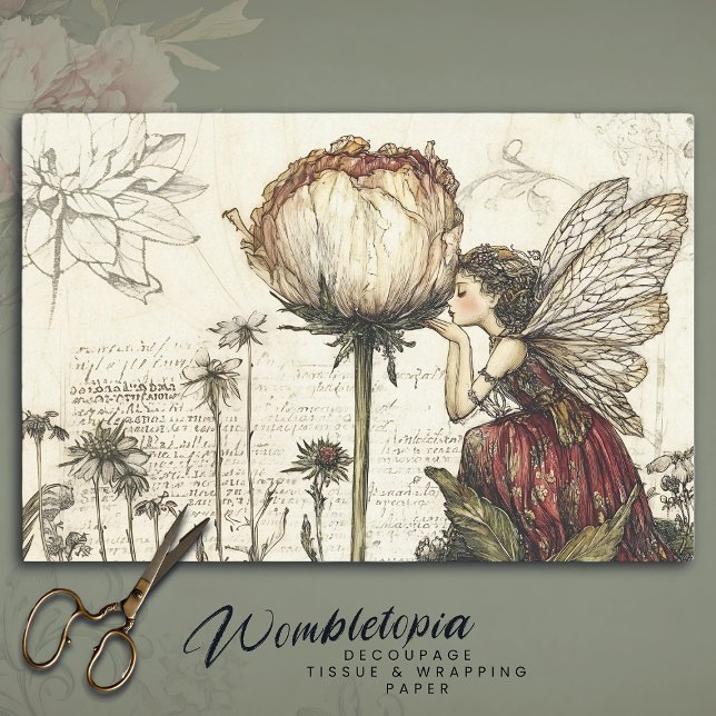 Whimsical Vintage Fairy Botanical Floral Sketches  Tissue Paper (Creator Uploaded)