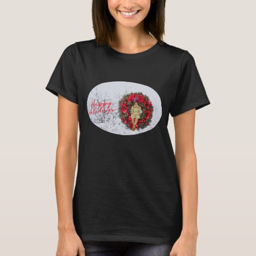 Whimsical Vintage Girl Christmas Holiday  T_Shirt