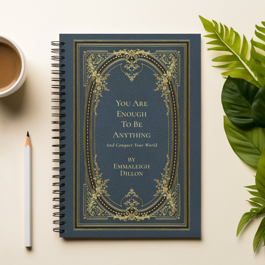 Whimsical Vintage Gold & Light Blue Book Cover Planner
