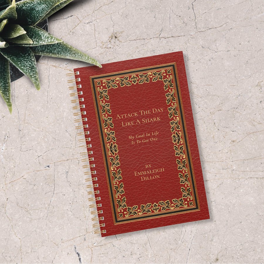 Whimsical Vintage Gold Red & Black Book Cover Planner