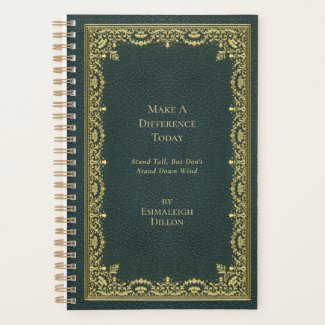 Whimsical Vintage Gold Teal Green Book Cover