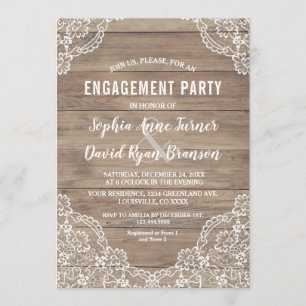 Whimsical Vintage Lace Old Barn Engagement Party Invitation