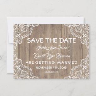 Whimsical Vintage Lace Old Barn Wedding Save The Date