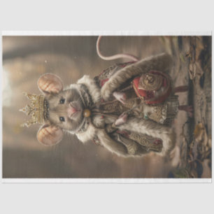 Whimsical Vintage Mouse Queen Decoupage Tissue Paper