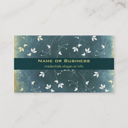 Whimsical Vintage Pattern With Birds And Leaves Business Card