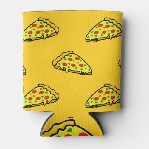 Whimsical Vintage Pizza Pattern Can Cooler