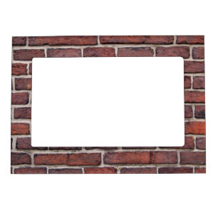Whimsical Vintage Rusty Brick Wall Texture Magnetic Frame
