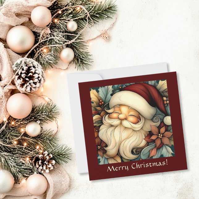 Whimsical Vintage Santa Customizable Holiday Card (Whimsical Vintage Santa Customizable Holiday Card)