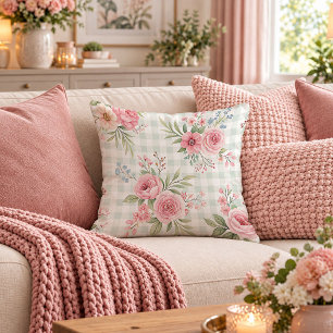 Whimsical Vintage Shabby Chic Blooms Pillow Art