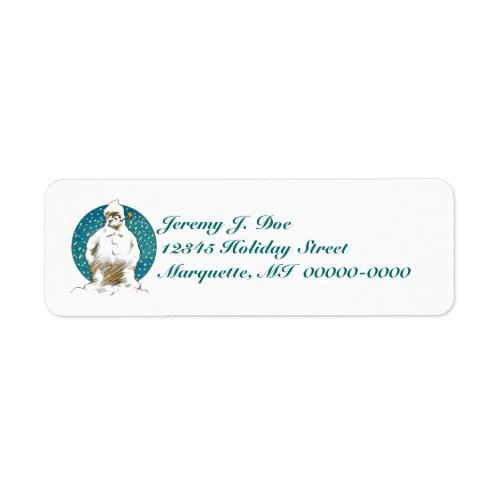 Whimsical Vintage Snowman w Corn Cob Pipe Labels