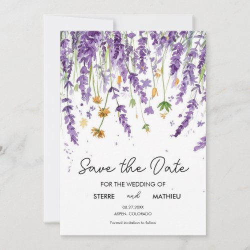 Whimsical Vintage Wildflowers Save The Date