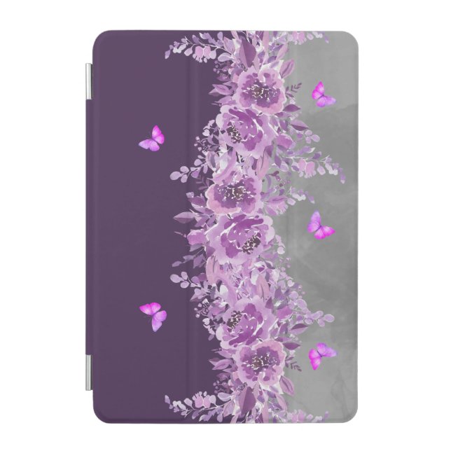 Whimsical Violet Butterfly ipad Mini Cover (Front)