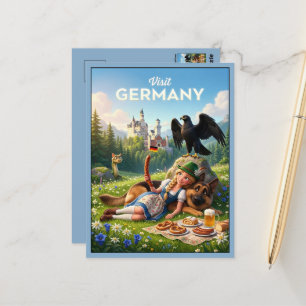Whimsical Visit Germany Postcard