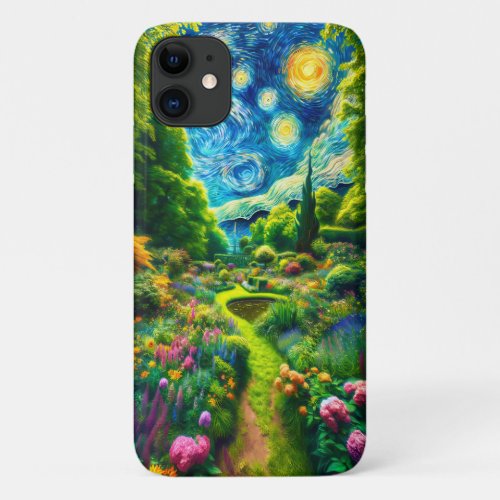 Whimsical Vortex The Van Gogh Garden Path iPhone 11 Case