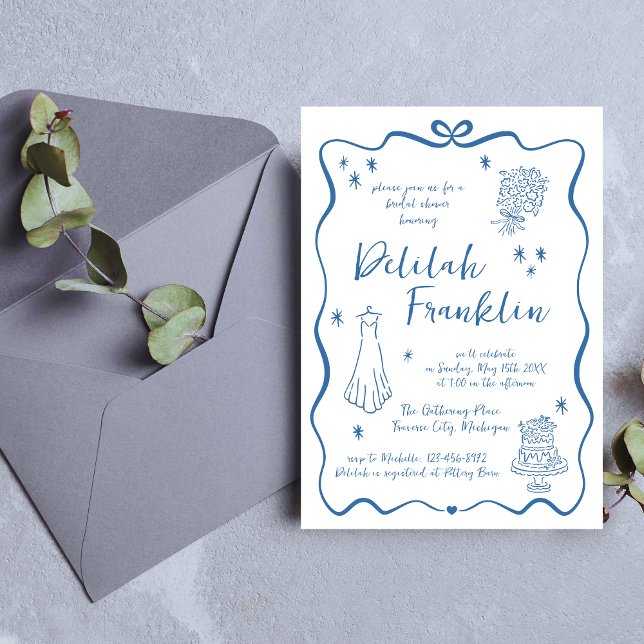 Whimsical Vows | Hand Drawn Doodle | Bridal Shower Invitation (Creator Uploaded)