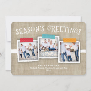 Whimsical Washi Tape Photo Season's Greeting Invitation