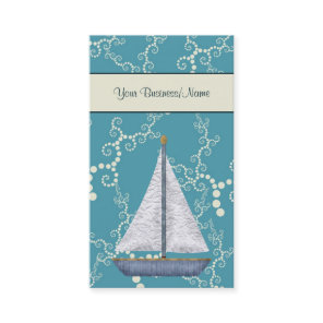 Whimsical Water and Sailboat Nautical Business Card