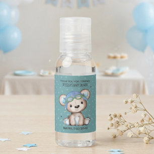 Whimsical Watercolor Airplane Pilot Teddy Bear Hand Sanitizer