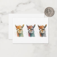 Whimsical Watercolor Alpacas