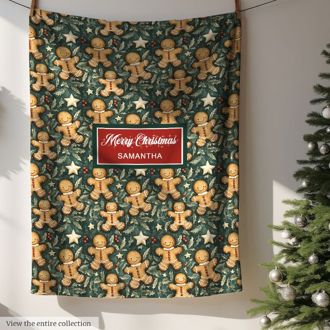 Whimsical watercolor antique holiday fleece wrap blanket (Whimsical watercolor antique holiday fleece wrap)