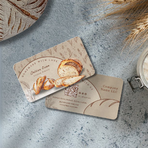 Whimsical Watercolor Artisan Bakery Homemade Bread Business Card