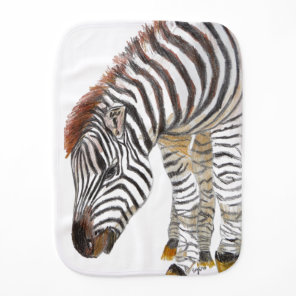 Whimsical Watercolor Baby Zebra Safari Burp Cloth