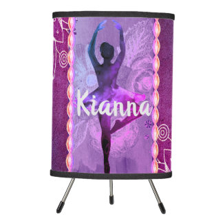 Whimsical Watercolor Ballerina Personalized Tripod Lamp