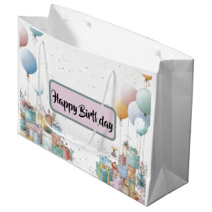 Whimsical Watercolor Birthday Balloon Bag