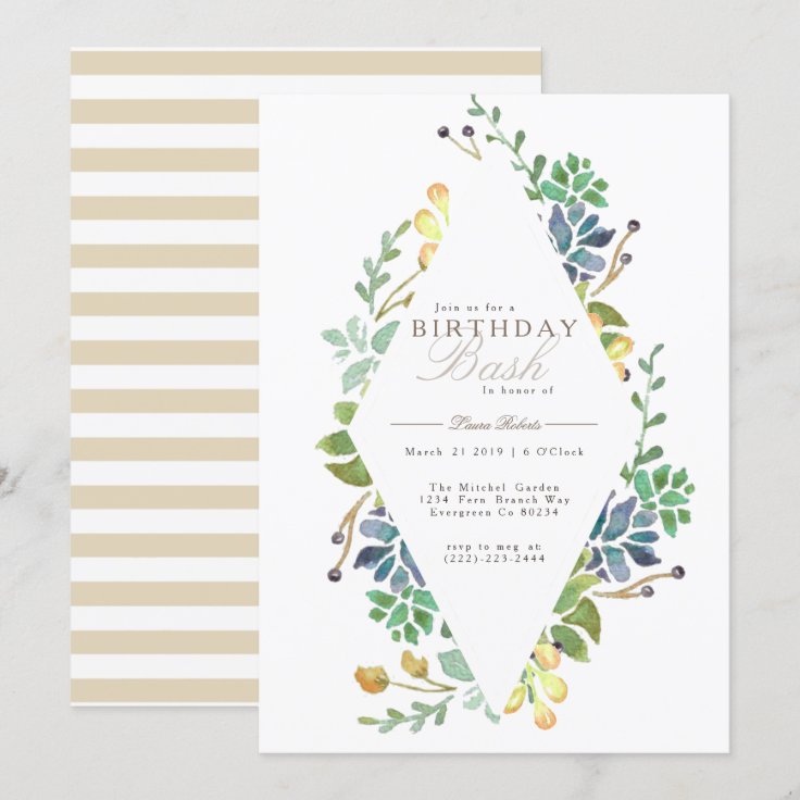 Whimsical Watercolor | Birthday Party Invite | Zazzle
