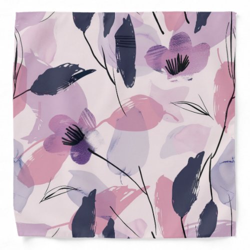 Whimsical Watercolor Blooms Bandana