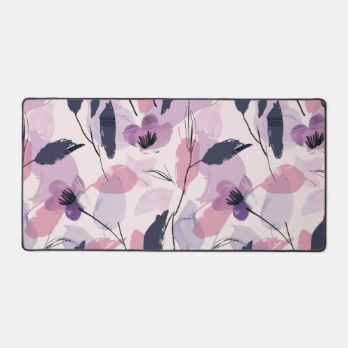 Whimsical Watercolor Blooms Desk Mat