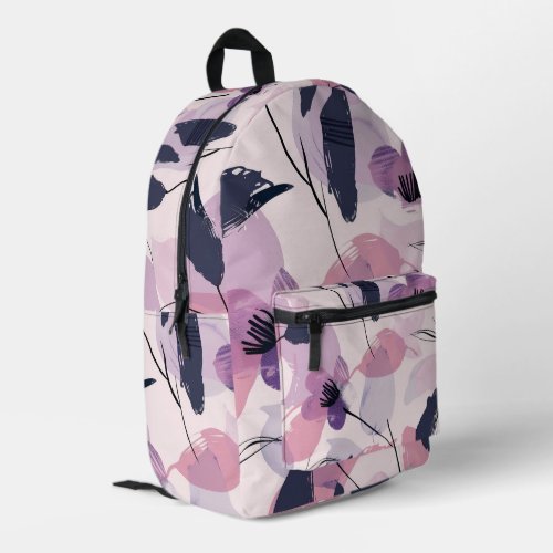 Whimsical Watercolor Blooms Printed Backpack