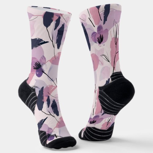 Whimsical Watercolor Blooms Socks