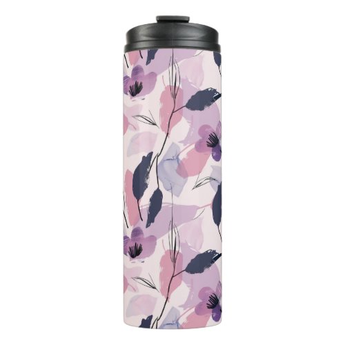 Whimsical Watercolor Blooms Thermal Tumbler