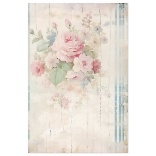 Whimsical watercolor blush English roses chic Tissue Paper