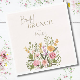 Whimsical Watercolor Bouquet Bridal Shower Brunch  Napkins