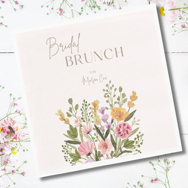 Whimsical Watercolor Bouquet Bridal Shower Brunch  Napkins (Whimsical Watercolor Bouquet Bridal Shower Brunch Napkins
)