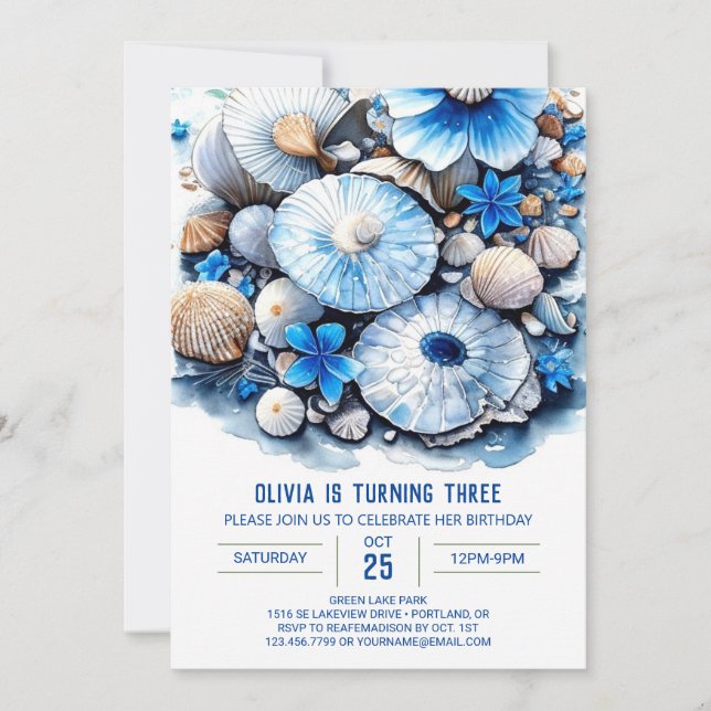 Whimsical Watercolor Boy Birthday Invitation (Front)