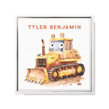 Whimsical Watercolor Bulldozer