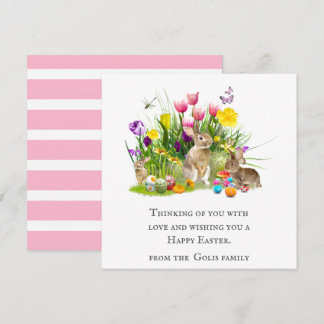 Whimsical Watercolor Bunny Collage Easter Holiday Card