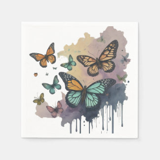 Whimsical Watercolor Butterflies Napkins