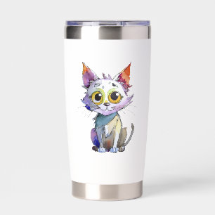 Whimsical Watercolor Cat Insulated Tumbler